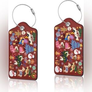 Holiday Christmas Luggage Tag - Red Festive Gift Pattern